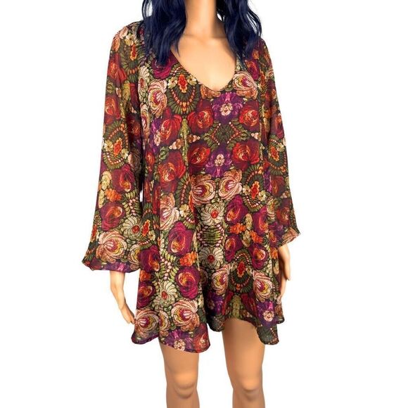 Show Me Your Mumu Donna Michelle Wild Jewels Floral Print Boho Mini Dress XS - Picture 2 of 7